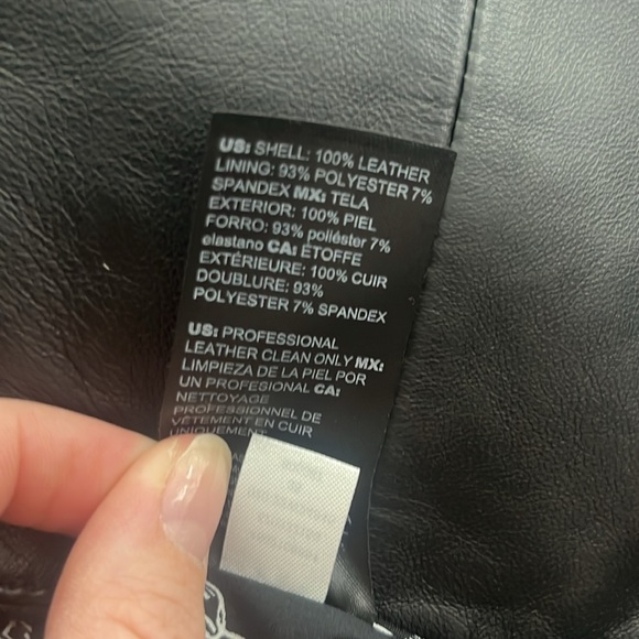 WHBM Black 100% Leather Jacket ECU - size 2 - Picture 6 of 8